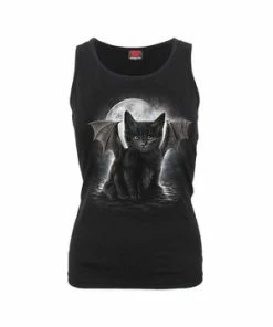 Spiral Bat Cat - Razor Back Top Black