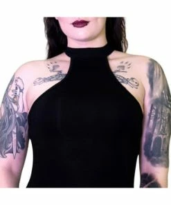 Dr Faust Beguiling Choker Bodycon Black Midi Dress - Londyn 7 Dr Faust Beguiling Choker Bodycon Black Midi Dress - Londyn -Spooky Threads beguiling choker bodycon black midi dress londyn dr faust 3 300x