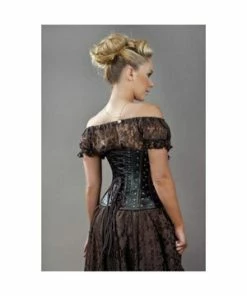 Burleska Biker Underbust Corset With Studs In Matte Vinyl -Spooky Threads biker underbust corset with studs in matte vinyl burleska 3 300x