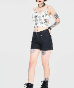 Jawbreaker Black Denim Shorts -Spooky Threads black denim shorts jawbreaker 5 300x
