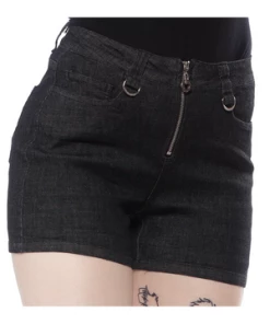 Jawbreaker Black Denim Shorts -Spooky Threads black denim shorts jawbreaker 6 300x