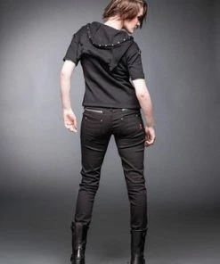 Queen Of Darkness Black Jacket With Rivets And Hood -Spooky Threads black jacket with rivets and hood queen of darkness 7 300x