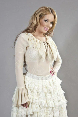 Burleska Brenda Gothic Long Sleeve Victorian Top In Mesh 4 Burleska Brenda Gothic Long Sleeve Victorian Top In Mesh - Image 2