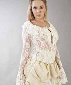 Burleska Brenda Long Sleeve Top In Lace
