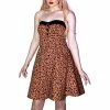 Dr Faust Brown Leopard Animal Print Mini Dress - Robin -Spooky Threads brown leopard animal print mini dress robin dr faust 300x