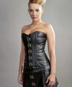 Burleska C-Lock Overbust Steampunk Corset In Matte Vinyl -Spooky Threads c lock overbust steampunk corset in matte vinyl burleska 3 300x