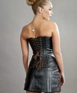 Burleska C-Lock Overbust Steampunk Corset In Matte Vinyl -Spooky Threads c lock overbust steampunk corset in matte vinyl burleska 4 300x