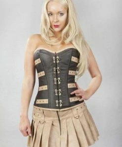 Burleska C-Lock Overbust Steampunk Corset In Matte Vinyl -Spooky Threads c lock overbust steampunk corset in matte vinyl burleska 5 300x