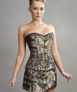 Burleska C-Lock Steampunk Overbust Corset In King Brocade