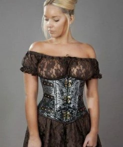 Burleska C-Lock Underbust Steampunk Corset In King Brocade -Spooky Threads c lock underbust steampunk corset in king brocade burleska 3 300x