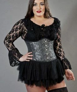 Burleska Candy Underbust Plus Size Steel Boned Waist Training Corset In Brocade -Spooky Threads candy underbust plus size steel boned waist training corset in brocade burleska 3 300x