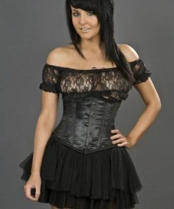 Burleska Candy Underbust Steel Boned Waist Training Corset In Satin -Spooky Threads candy underbust steel boned waist training corset in satin burleska 10 300x