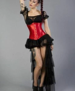 Burleska Candy Underbust Steel Boned Waist Training Corset In Satin -Spooky Threads candy underbust steel boned waist training corset in satin burleska 4 300x