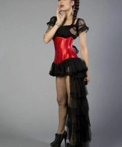 Burleska Candy Underbust Steel Boned Waist Training Corset In Satin -Spooky Threads candy underbust steel boned waist training corset in satin burleska 6 300x