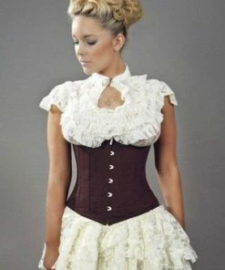 Burleska Candy Underbust Steel Boned Waist Training Corset In Twill