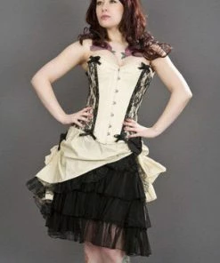 Burleska Chantelle Overbust Steel Boned Corset In Taffeta -Spooky Threads chantelle overbust steel boned corset in taffeta burleska 3 300x