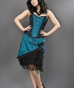 Burleska Chantelle Overbust Steel Boned Corset In Taffeta -Spooky Threads chantelle overbust steel boned corset in taffeta burleska 4 300x