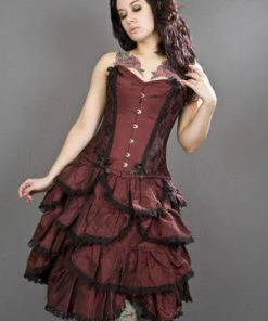 Burleska Chantelle Overbust Steel Boned Corset In Taffeta -Spooky Threads chantelle overbust steel boned corset in taffeta burleska 5 300x