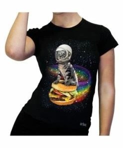 Dr Faust Cheezburger Astronaut Cat Black T-Shirt - Kaylin -Spooky Threads cheezburger astronaut cat black t shirt kaylin dr faust 2 300x