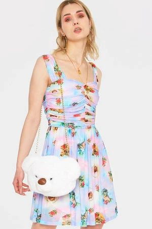 Jawbreaker Cherub Cat Print Chiffon Skater Dress 5 Jawbreaker Cherub Cat Print Chiffon Skater Dress - Image 3