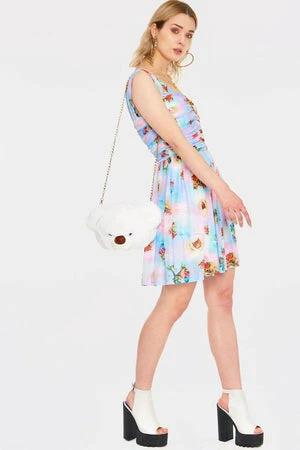 Jawbreaker Cherub Cat Print Chiffon Skater Dress 6 Jawbreaker Cherub Cat Print Chiffon Skater Dress - Image 4