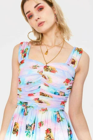 Jawbreaker Cherub Cat Print Chiffon Skater Dress 7 Jawbreaker Cherub Cat Print Chiffon Skater Dress - Image 5