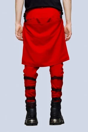 Long Clothing Clip Pants Block Red - Unisex 4 Long Clothing Clip Pants Block Red - Unisex - Image 2