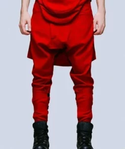 Long Clothing Clip Pants Block Red - Unisex