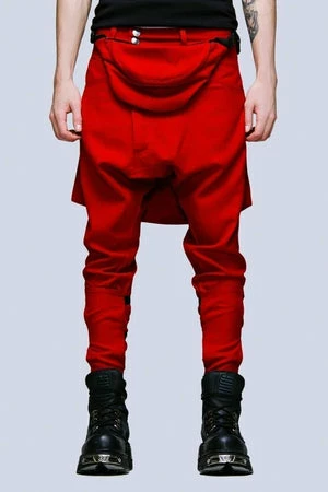 Long Clothing Clip Pants Block Red - Unisex 3 Long Clothing Clip Pants Block Red - Unisex