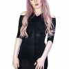 Dr Faust Cold Shoulder Bodycon Black Mini Dress - Niamh -Spooky Threads cold shoulder bodycon black mini dress niamh dr faust 300x