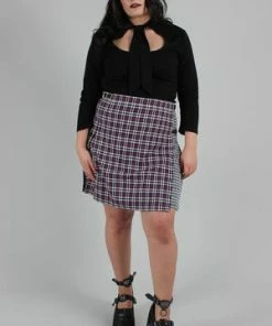 Jawbreaker Contrast Check Buckled Mini-Kilt -Spooky Threads contrast check buckled mini kilt jawbreaker 9 300x
