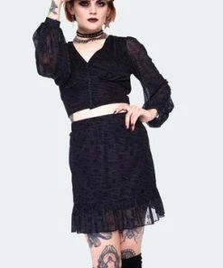 Jawbreaker Dark Green Zebra With Stars Mini Skirt