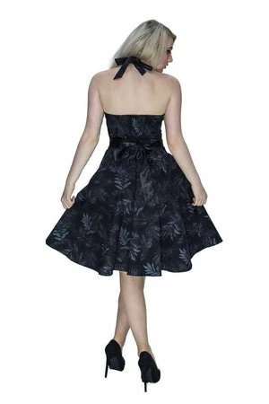 Dr Faust Dark Leaf Black Midi Dress - Annabelle 4 Dr Faust Dark Leaf Black Midi Dress - Annabelle - Image 2