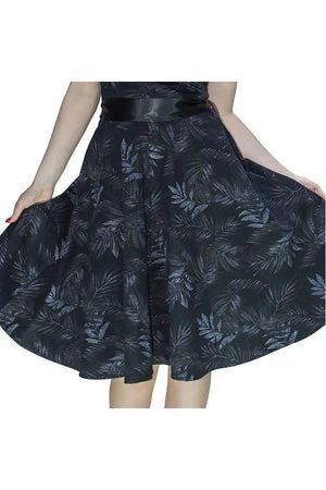 Dr Faust Dark Leaf Black Midi Dress - Annabelle 5 Dr Faust Dark Leaf Black Midi Dress - Annabelle - Image 3