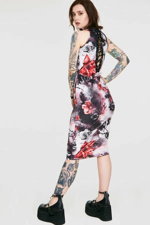 Jawbreaker Dark Passions Floral Tie Up Dress 4 Jawbreaker Dark Passions Floral Tie Up Dress - Image 2