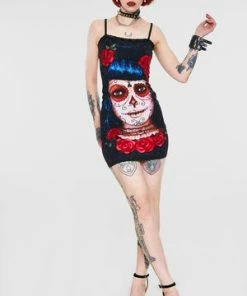 Jawbreaker Deadly Dame Day Of The Dead Dress -Spooky Threads deadly dame day of the dead dress jawbreaker 4 300x