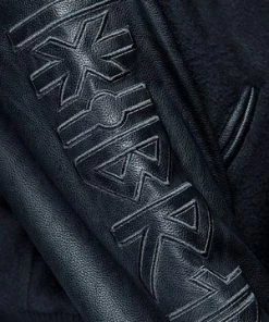 Long Clothing Death Adder Chain Crop Varsity Jacket -Spooky Threads death adder chain crop varsity jacket long clothing 11 300x