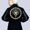 Long Clothing Death Adder Chain Crop Varsity Jacket