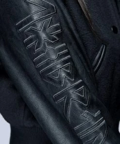 Long Clothing Death Adder Chain Gold Varsity Jacket - Unisex -Spooky Threads death adder chain gold varsity jacket unisex long clothing 6 300x