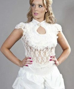 Burleska Dita Sleeveless Gothic Top In Stretch Lace 8 Burleska Dita Sleeveless Gothic Top In Stretch Lace -Spooky Threads dita sleeveless gothic top in stretch lace burleska 3 300x