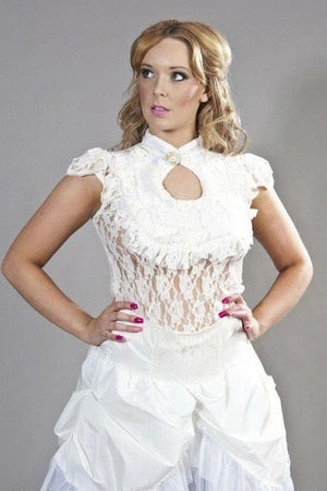 Burleska Dita Sleeveless Gothic Top In Stretch Lace 5 Burleska Dita Sleeveless Gothic Top In Stretch Lace - Image 3