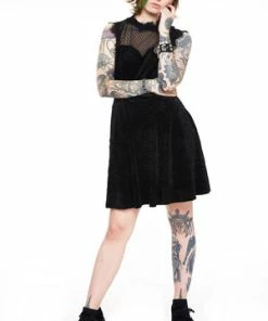 Jawbreaker Embroidered Rose Velvet Skater Dress -Spooky Threads dra 9357 bi 02 db4ab9bc ba0b 4c89 ad23 bd2c62833cd3 300x