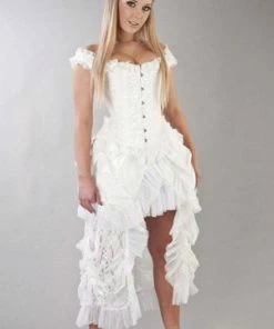 Burleska Duchess Overbust Corset With Straps In Scroll Brocade -Spooky Threads duchess overbust corset with straps in scroll brocade burleska 4 300x