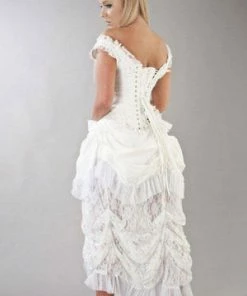 Burleska Duchess Overbust Corset With Straps In Scroll Brocade -Spooky Threads duchess overbust corset with straps in scroll brocade burleska 5 300x