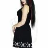 Dr Faust Edge Of Skulls Black Mini Dress - Nia 1 Dr Faust Edge Of Skulls Black Mini Dress - Nia -Spooky Threads edge of skulls black mini dress nia dr faust 300x