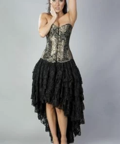 Burleska Elegant C-lock Steel Boned Overbust Corset In King Brocade -Spooky Threads elegant c lock steel boned overbust corset in king brocade burleska 3 300x