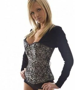 Burleska Elegant Overbust Corset In Brocade -Spooky Threads elegant overbust corset in brocade burleska 7 300x