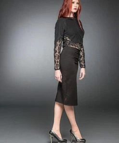 Queen Of Darkness Elegant Pencil-Skirt -Spooky Threads elegant pencil skirt queen of darkness 4 300x