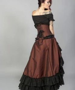 Burleska Elizium Steel Boned Underbust Corset In Taffeta -Spooky Threads elizium steel boned underbust corset in taffeta burleska 21 300x