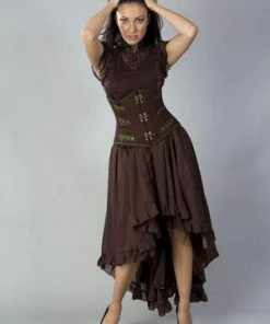 Burleska Elizium Victorian High Low Skirt In Chiffon -Spooky Threads elizium victorian high low skirt in chiffon burleska 4 300x